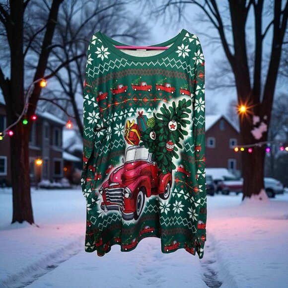 Children’s Christmas Pajamas With Truck Full Of Presents. Youth Size 10-11 - Picture 3 of 5